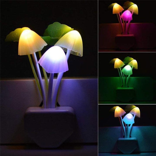 3 Pcs Adjustable Brightness LED Table Lamp - Multicolor Mushroom Design for Vibrant Décor